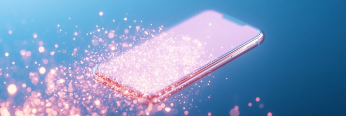Aufkleber - Futuristic Smartphone Interface with Glowing Neon Effect