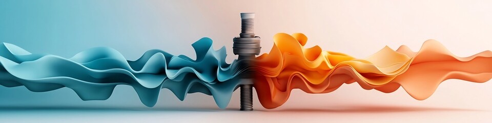 Poster - vibrant depicting the frequency response of a mechanical structure to external forces showcasing the