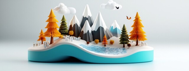Poster - this 3d rendered image illustrates the frequency response of a population to a change in climate sho