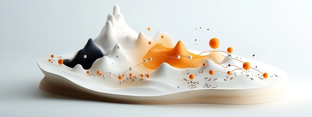 Fototapete - a 3d rendered diagram illustrating the frequency response and dynamic patterns of a population s ada