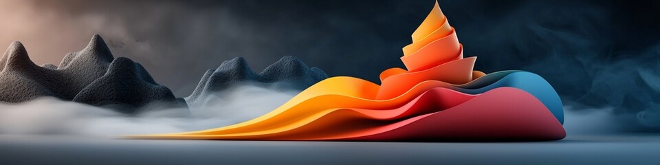 Poster - A captivating 3D rendered diagram showcasing the dynamic frequency response of a population to an external stimulus over time