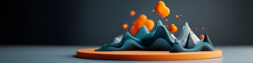 Poster - a 3d rendered abstract diagram illustrating the frequency and pattern of a population s response to 