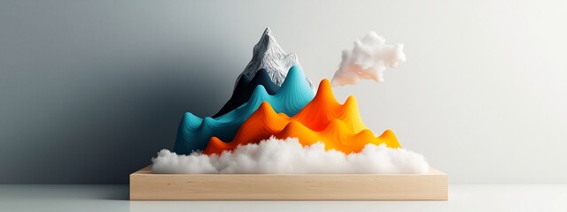 Poster - a 3d rendered diagram illustrating the frequency response of a population or system to changes in te