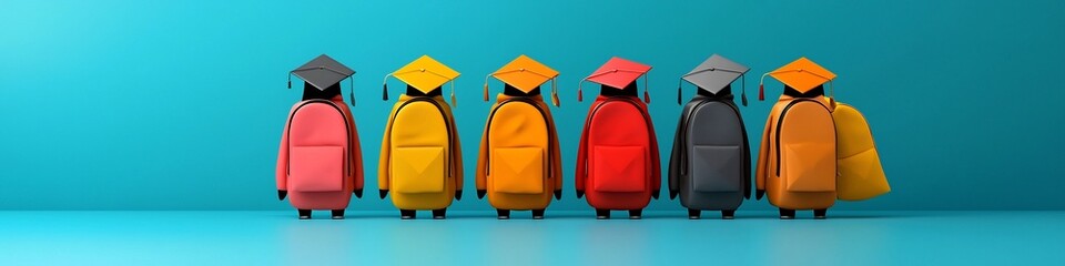 Poster - visualization of the frequency distribution of educational attainment levels in a population depicti