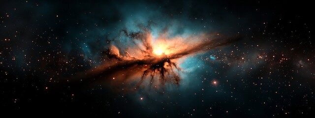 Poster - Mesmerizing 3D rendering of the frequency distribution of stars in a vast dynamic galaxy within the grand cosmic universe  This captivating digital art piece showcases the vibrant