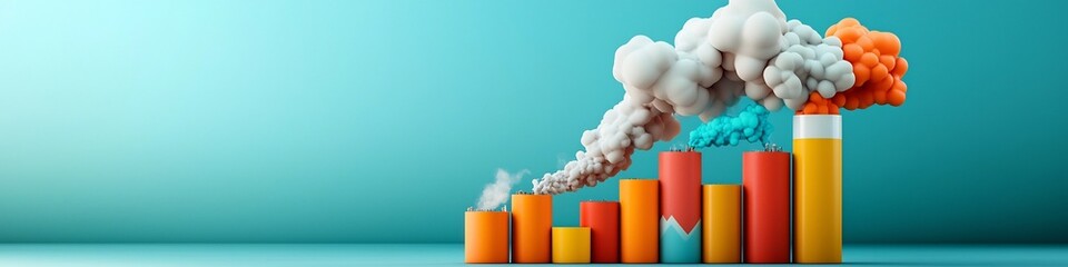 Poster - 3D Rendered Visualization of Air Pollution Levels in a City   Graphical representation of data analytics and statistics on environmental sustainability and eco friendly urban planning
