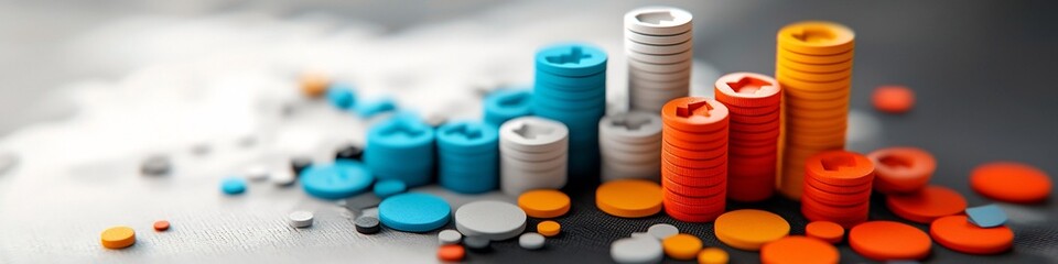 Poster - A 3D rendered visualization depicting the frequency distribution of educational attainment levels within a population