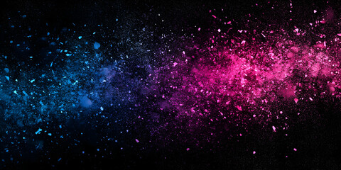 Wall Mural - black background featuring radiant pink and blue gradient shapes with a textured grainy effect, idea