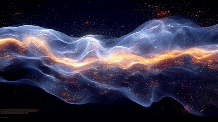 Poster - Abstract Energy Flow: Futuristic Digital Wave Background