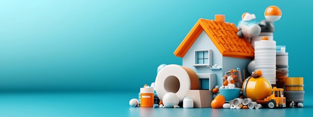 Poster - a digital that represents the prevalence and usage of different architectural materials such as bric