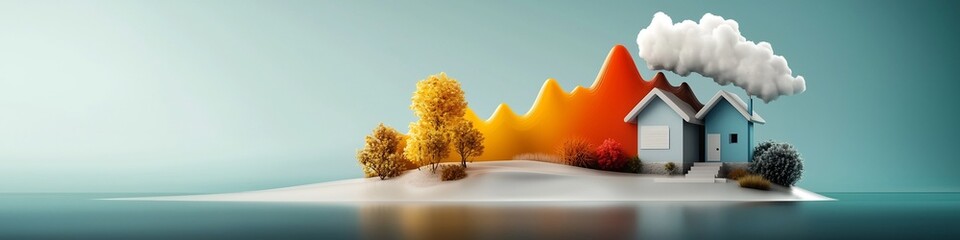 Poster - a surreal and minimalist digital 3d rendered depicting a visualization of the frequency distribution