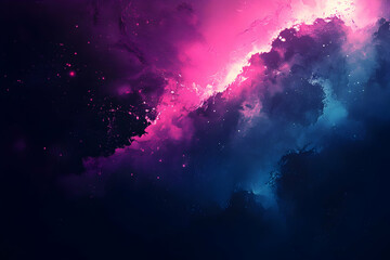 Wall Mural - dark abstract wallpaper blending pink and blue gradients with glowing edges and subtle noise effects