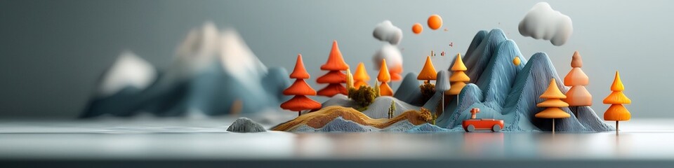 Poster - vibrant digital depicting a stylized visualization of the frequency distribution of environmental po