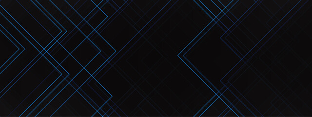 Aufkleber - abstract chevron pattern with subtle blue highlights on black background. futuristic and minimalist 