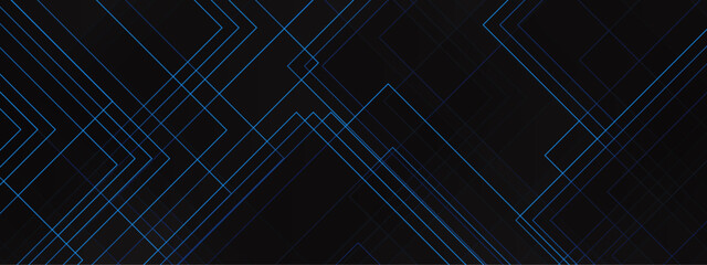 Aufkleber - abstract chevron pattern with subtle blue highlights on black background. futuristic and minimalist 