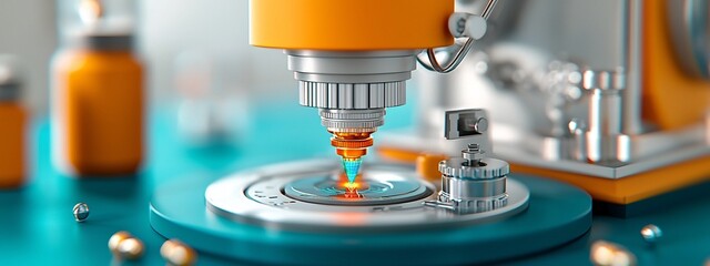 Poster - 3D Rendered Image of a Spectrometer Measuring the Frequency of Electron Transitions in a Scientific Laboratory Setting