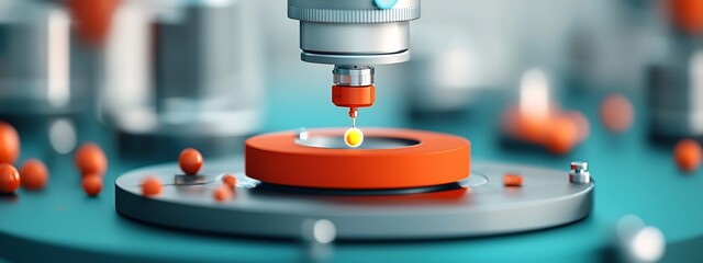 Poster - A 3D rendered image of a spectrometer a scientific instrument used to measure the frequency of electron transitions in various materials and substances  This powerful tool is essential for research
