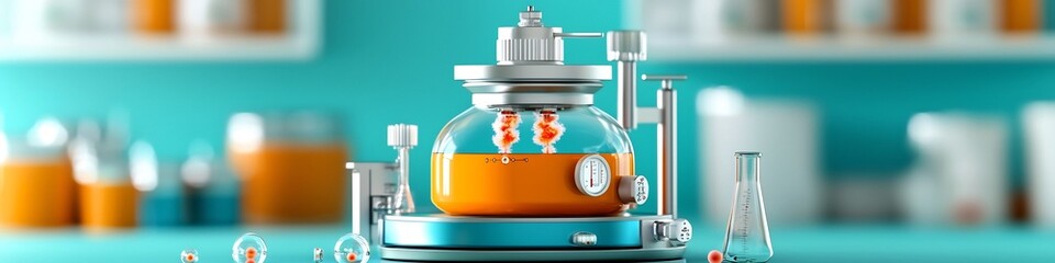 Poster - A 3D rendered image showcasing a highly detailed mass spectrometer