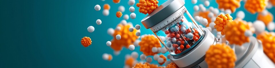 Poster - Detailed 3D of a mass spectrometer device analyzing the frequency of molecular ions in a controlled laboratory setting