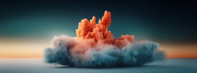 Poster - Dramatic 3D rendered spectrogram showcasing the powerful frequency content and energy of a raging thunderstorm  The vibrant fiery colors and dynamic motion create a visceral ominous and visual