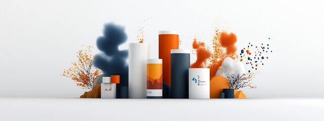 Poster - stylized depicting the frequency distribution of technological disruptions across an industry the ab