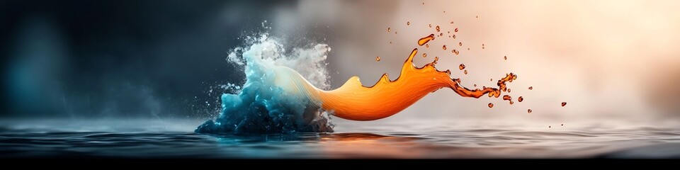 Poster - Captivating showcasing the dynamic animation of a wave packet as it undergoes dispersion spreading into a spectrum of different frequencies and creating a vibrant energetic visual display