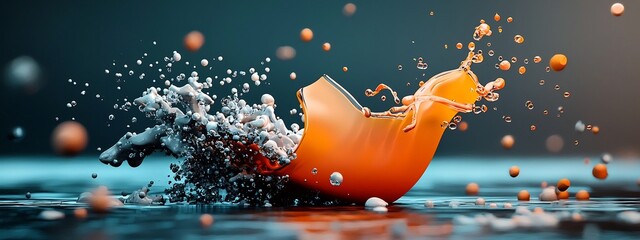 Poster - Mesmerizing 3D rendered animation showcasing the dynamic dispersion and spreading of a wave packet transforming into a kaleidoscopic display of vibrant frequencies and colors