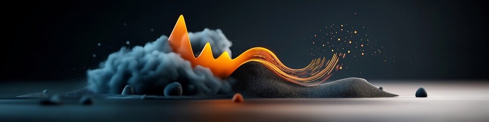 Poster - A Captivating 3D Animation Depicting the Dynamic Reflection of a Wave Packet and the Resulting Intricate Interference Patterns at Various Frequencies