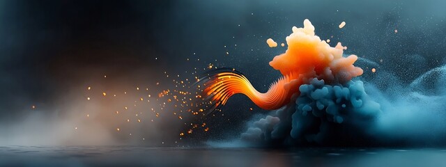 Poster - Captivating depicting an animation of a wave packet undergoing refraction and changing direction at certain frequencies