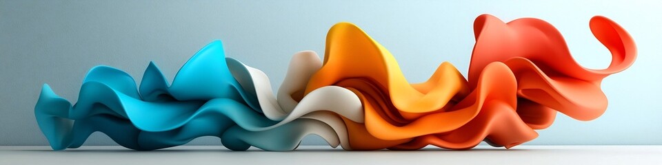 Poster - A dynamic 3D rendered infographic visualization showcasing the frequencies and energy levels of different types of electromagnetic radiation in a vibrant abstract and modern style