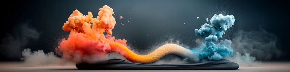 Poster - Vibrant depicting the animation of a wave propagating through a medium at different frequencies showcasing the dynamic and fluid nature of the energy flow with vivid colors and abstract patterns