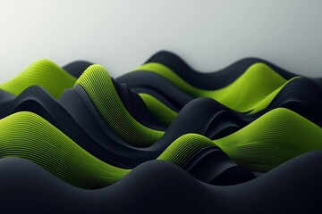 Poster - Mesmerizing Dreamlike Landscape with Towering Green Accented Mountain Ranges