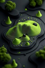 Leinwandbilder - Moody Oscillating Green Formations Constructing Hilly Terrain in 3D