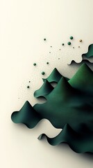 Leinwandbilder - Enigmatic Mountainous Shapes in Shadowy Abstract Landscape