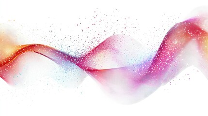 Poster - Abstract colorful wave design with vibrant hues and sparkling particles creating a dynamic flow, perfect for backgrounds, graphics, and creative projects.