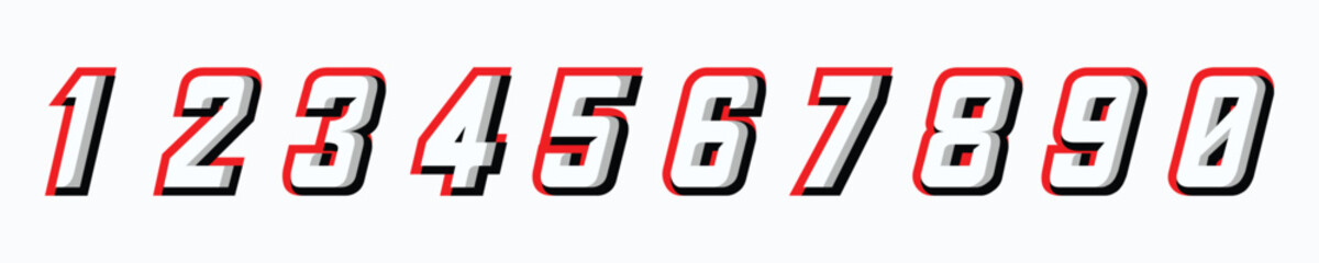 racing number logo designs 1 to 10 for racing, motorsports and racing jerseys