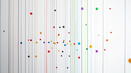 Poster - Abstract Multicolored Dots on Vertical Lines Creating a Vibrant and Engaging Background for Modern Art and Design Projects