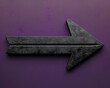 © Raheela - A 3D rendered black arrow pointing diagonally downward, with a slight metallic finish and a glowing edge effect.