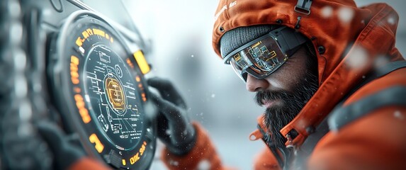 Poster - technicians seamlessly integrating advanced computational systems into offshore rigs and platforms w