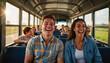 © LunaStar - High school students laughing together on field trip bus, joyful adventure