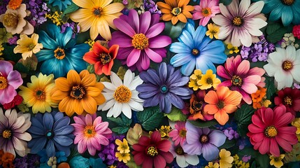 Poster - Vibrant colorful flower background.