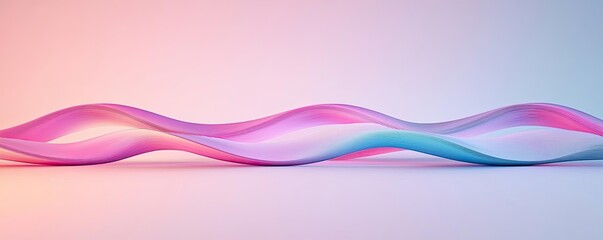 Sticker - Minimal symmetry concept. Abstract colorful waves in soft hues creating a calming visual experience.