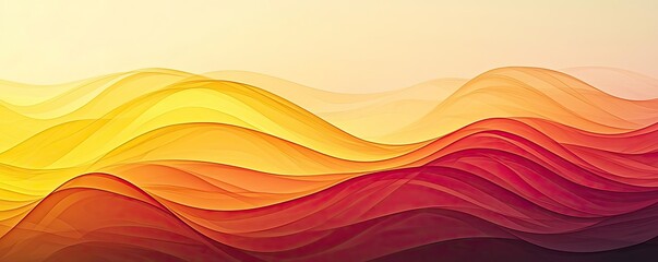 Sticker - Vivid gradient concept. Abstract waves in warm colors create a serene and dynamic visual experience.