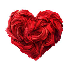 Poster - A red heart made of red hair