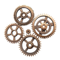 Four gears are shown in a row