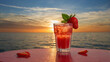 © Anurak - Strawberry cocktail on a sunny beach with fresh fruit, ice, and mint for a refreshing summer drink