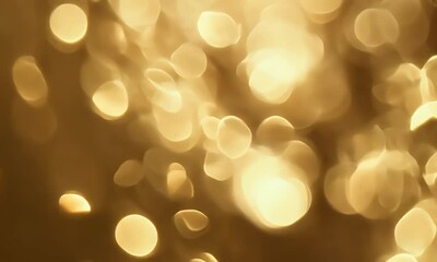 Wall Mural - glowing golden blurred lights and sparkling particles create a magical 4k background. perfect for fe