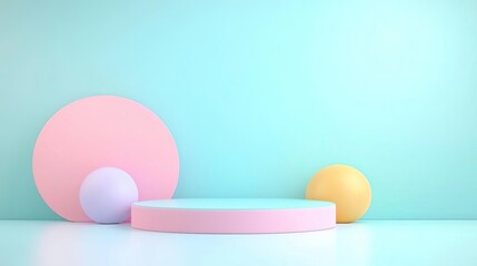 Poster - blurred abstract background concept. pastel-colored geometric shapes on a minimalistic background fo