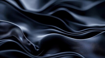 Poster - Cloudy abstract background idea. Smooth black fabric with elegant waves, perfect for backgrounds and textures in design.