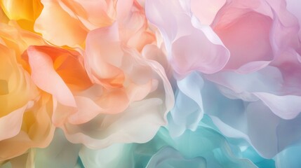 Poster - Gentle Layers of Translucent Shapes in Soft Pastel Hues